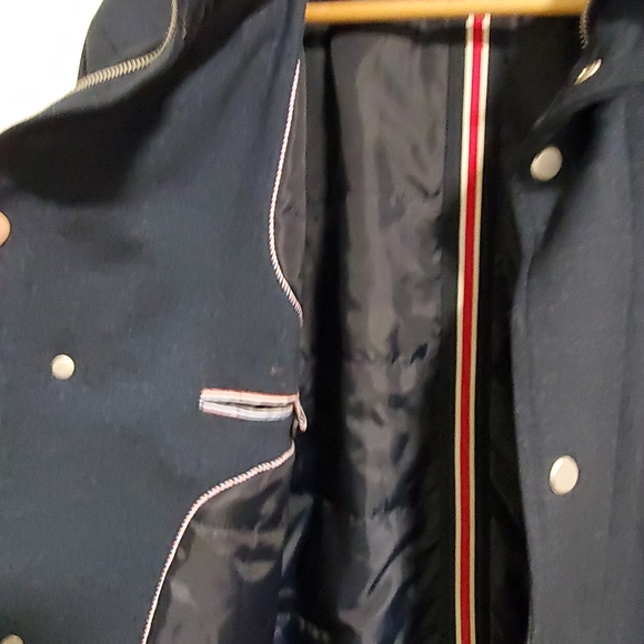 Last One! Zara Dark Blue Quilted Winter Parka Coat Medium - Picture 3 of 12